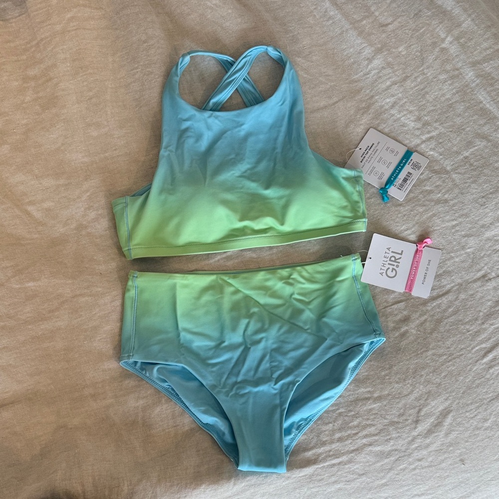 Athleta Girl Kids Bikini - Aqua and Lime